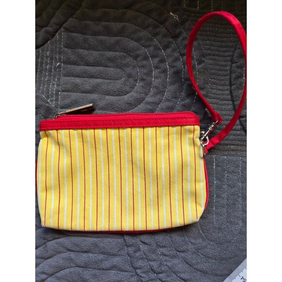 Tommy Hilfiger Small Yellow and Red Stripe Wristlet - Picture 1 of 7